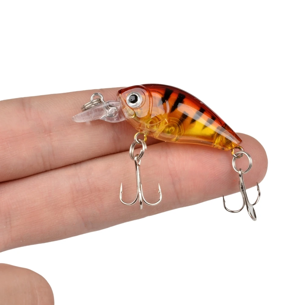 1Pcs 3.5g 4.5cm Top water Mini Bionic Crank Hard Bait Minnow Wobbler Fishing Lure Swimbait With Treble Hook For Trout Carp Bass
