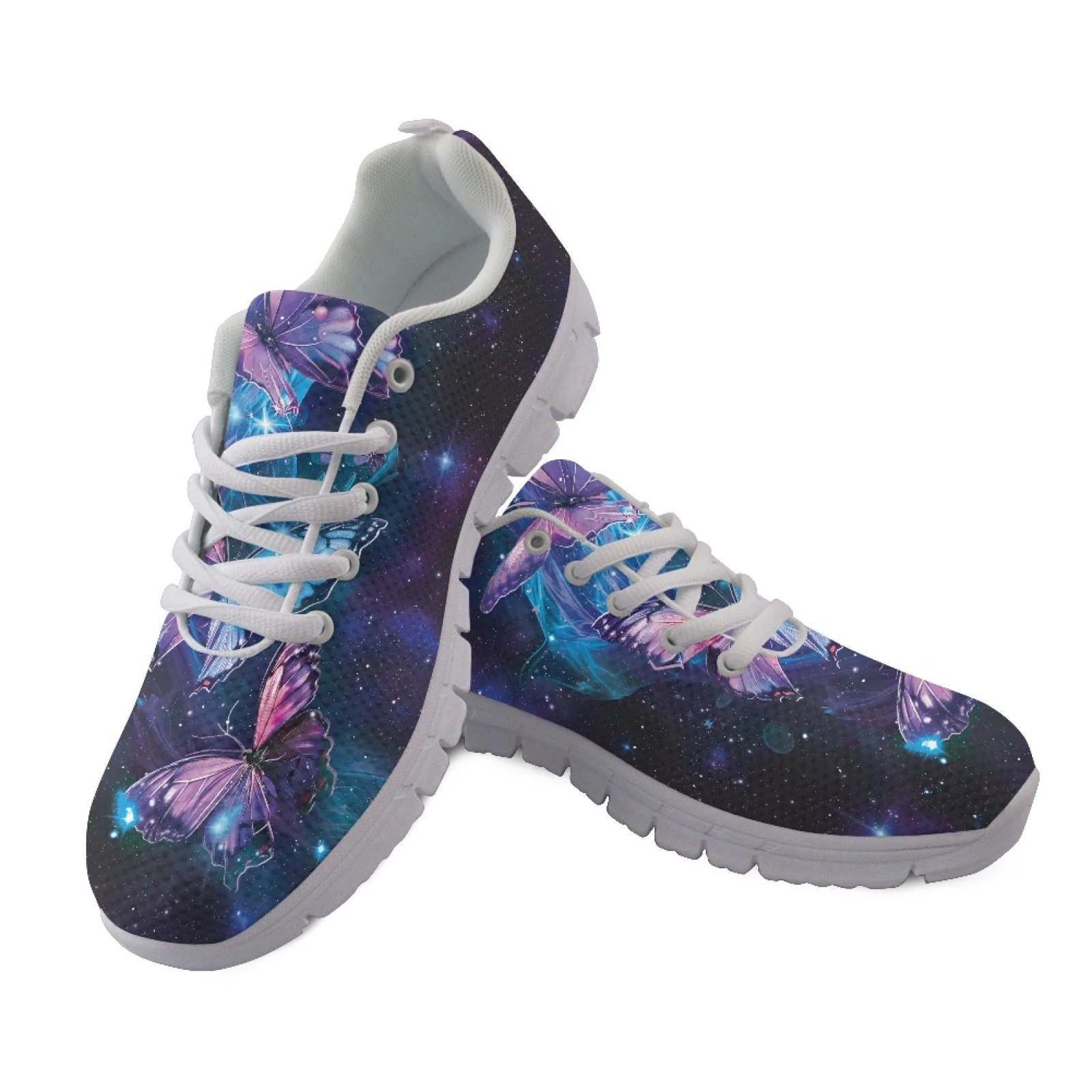 Coloranimal Galaxy Butterfly Walking Shoes Mesh & EVA Sole Running Tennis Shoes Casual Running Sneakers for Women