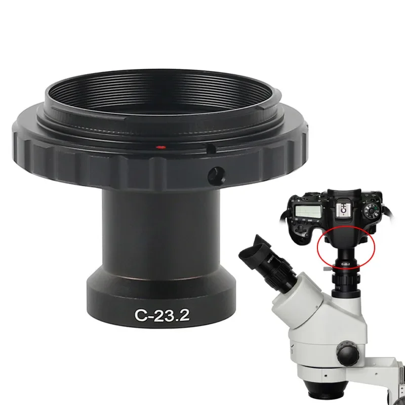 Metalowy adapter mikroskopu z mocowaniem C i pierścień T do lustrzanek Canon EOS Nikon SLR/DSLR do adaptera CCD mikroskopu stereoskopowego
