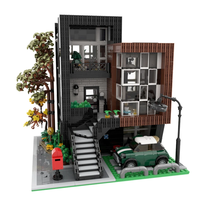 MOC-décennie s de Construction Modulaires Coréens Modernes, Villa, Ville, Vue sur la Rue, Appartement, Maison, Briques à Assembler Soi-Même, Jouets, Cadeau, 10205