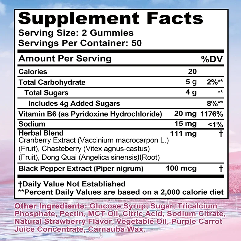 Hormone Balance for Women Gummies - Reduce Menstrual Cramps, Regulate Mood, Support Healthy Ovarian Function, Improve Vitality