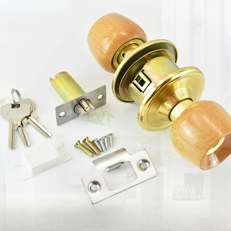 

Универсальный дверной замок с круглой ручкой из бука для межкомнатных дверей спальни