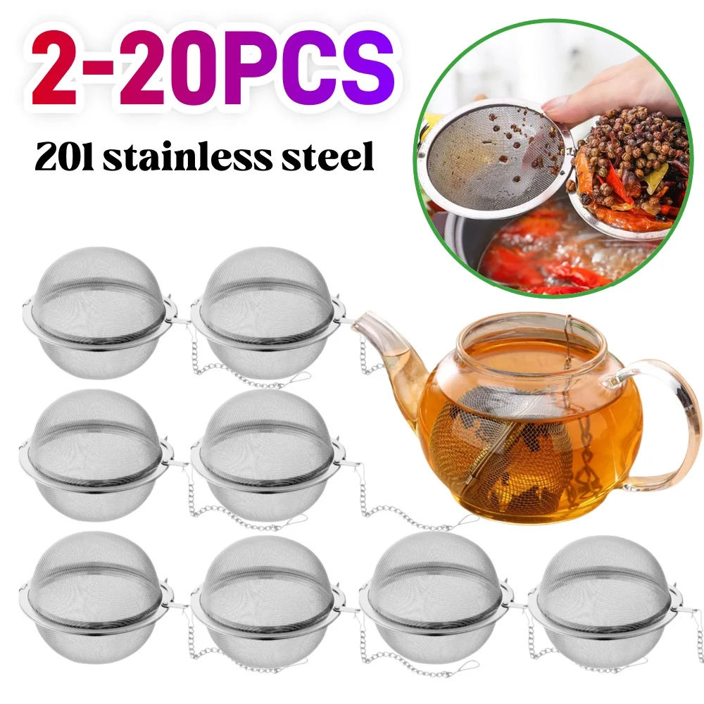 2-20 Pièces Infuseur à thé sphérique en acier inoxydable avec système de verrouillage, boule à thé en maille, filtre à thé, accessoires