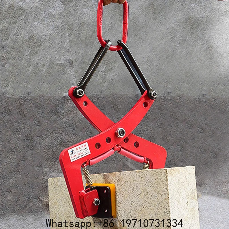 

Heavy-Duty Adjustable Jaw Width Stone Lifting Clamp with Rubber-Lined Jaws for Curb Stones Marble Stone Lifter Anti-slip Rubber