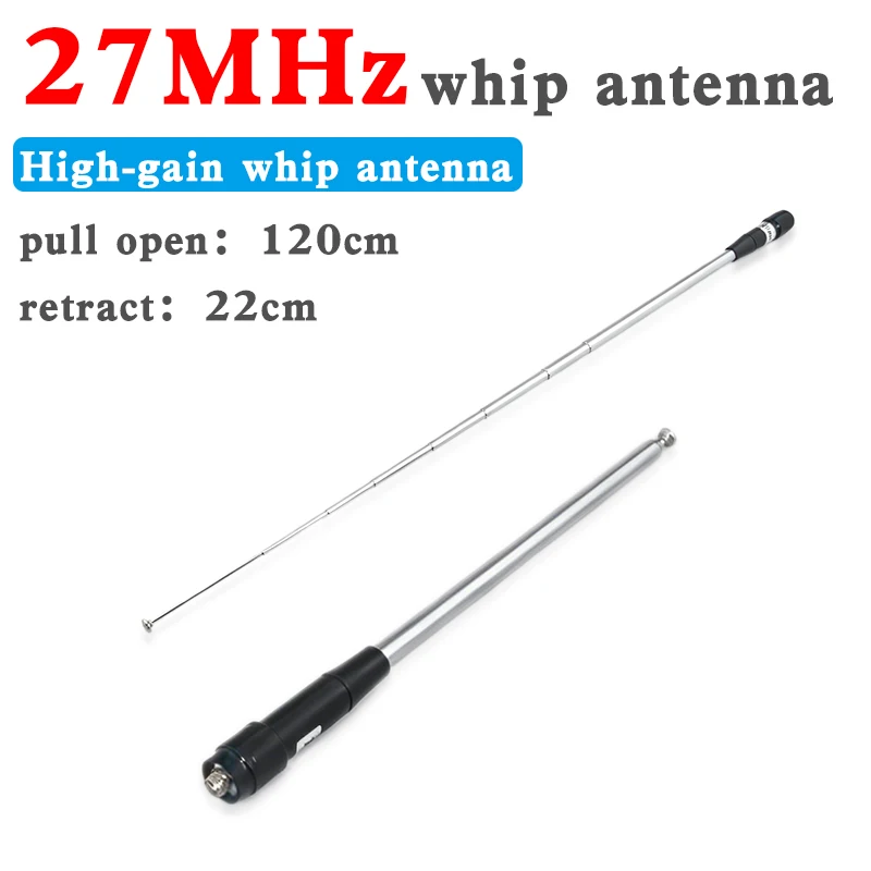 27MHz Telescopic/Rod HT Antennas SMA Female CB Radio Telescopic Antenna 2.15dB High Gain HT Amateur Antennas 22-120CM