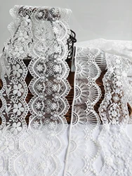 High Quality Embroidery  Polyester + Cotton Lace Trims Edge Fabric American Flowers DIY Handmade Decorative Material Accesorios