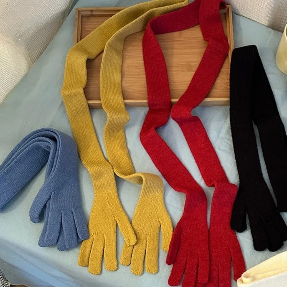 

Lightweight Little Palm Scarf Acrylic Fibers Solid Color Long and Thin Scarf Korean Style Multifunctional Creative Belt Unisex