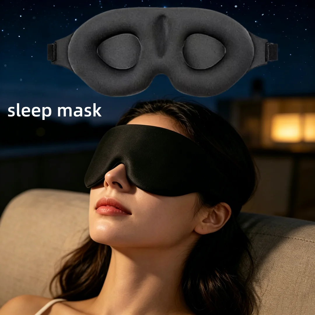 Sleep Goggles, Suitable for Side Sleepers, Light Blocking Goggles, Adjustable Shoulder Straps, Essential for Travel and Flying