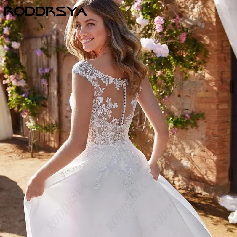 RODDRSYA-Robe de Mariée en Mousseline de Soie pour Femme, Tenue de Plage à Fente Haute, Style Boho, pour PatientsRobe de Mariée en Mousseline de Soie pour Femme, Tenue de Plage à Fente Haute, Style Boho, pour PatientsR