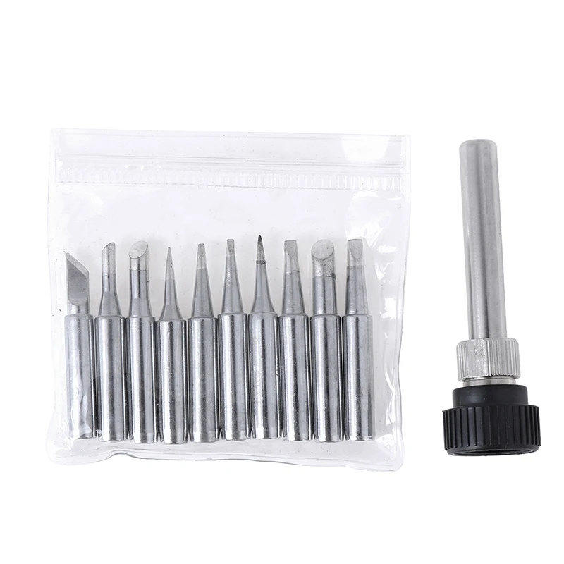 

11pc/set Soldering iron tip 900m-T-B/I/SK/1C/2C/3C/0.8D/1.2D/2.4D/3.2D for 936 937 938 969 8586 852D soldering station