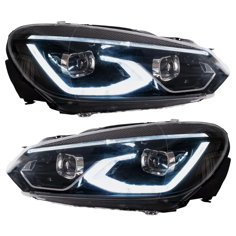 Suitable for Volkswagen Golf 6 Full LED Headlight Modification Turn Signal Daytime Running Light 2010-2014 Model Front Headlight