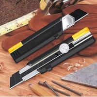 25MM Heavy Duty Utility Knife Retractable Carbon Steel Comfortable Cardboard Box Cutter with 10pcs Replacement Black SK2 Blades
