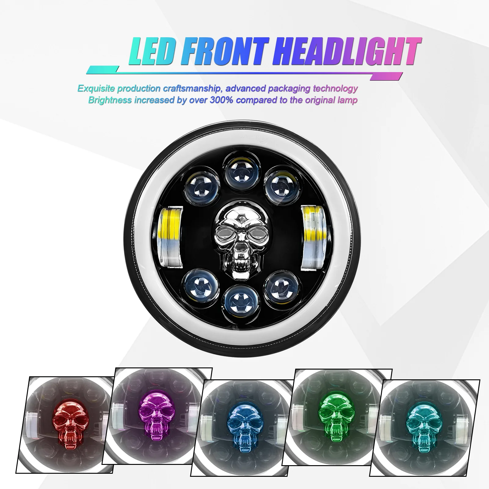5.75-inch black round motorcycle headlight suitable for Harley custom bike headlight tower 5 3/4