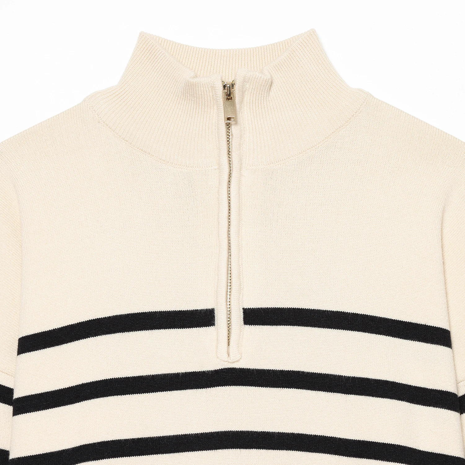 JNLEAOG Comfortable Casual Striped Zipper Knitwear Women's Fashion Autumn New Arrival Polyester Fiber Long Sleeve Regular Length
