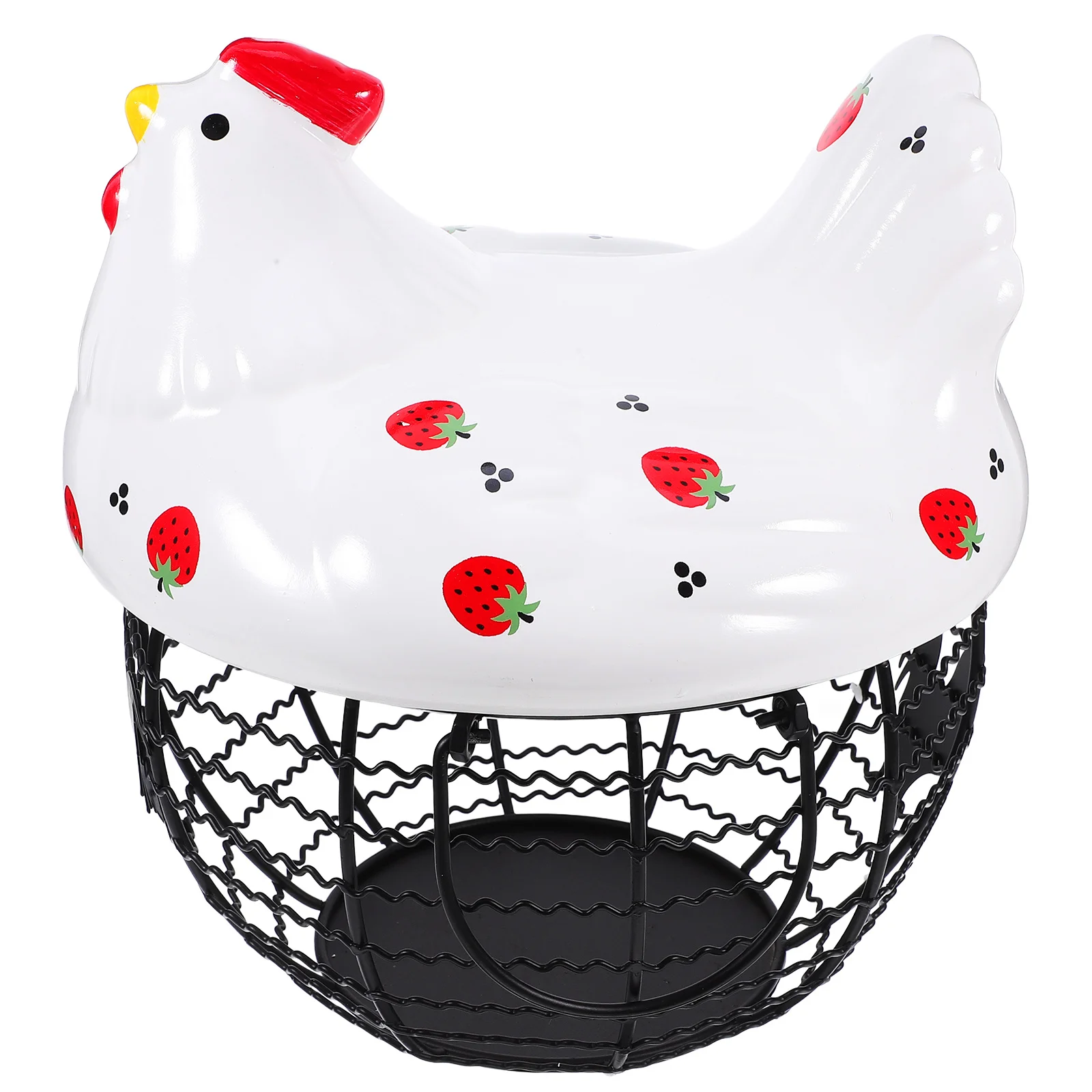 

Large Hollow Iron Egg Basket Kitchen Storage Organizer Decorative Reliable Cast Iron Multi Functional Basket Reliable Egg Holder