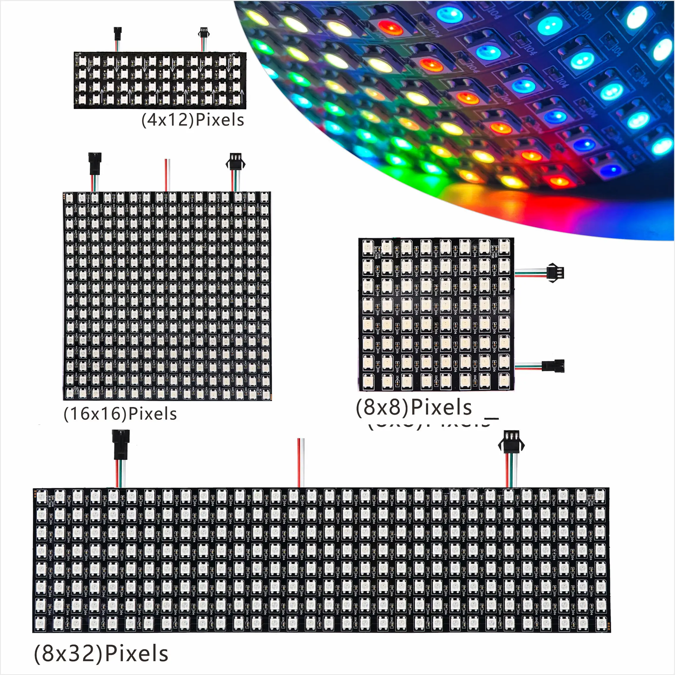 

DC5V12V RGB LED WS2812 Pixel Panel 4x12 8x8 16x16 8x32 Light WS2812B 256 LEDs Digital Screen Individually Addressable WS2812 LED