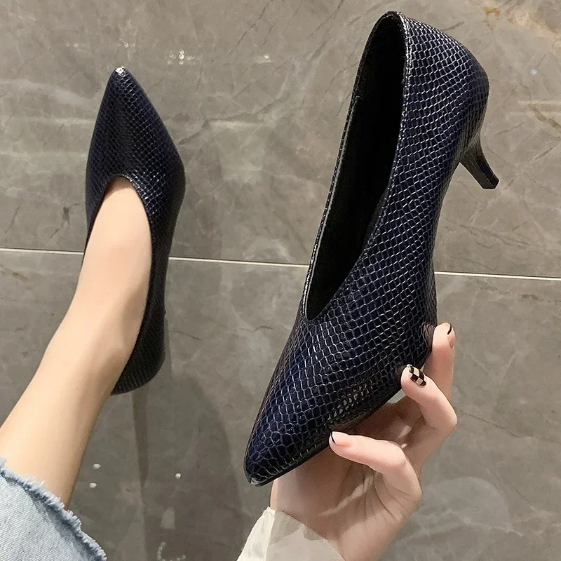 Sexy Pointed Toe Women Shoes Designer High Heels Retro Fad Leather Shoes 2024 Trend New Luxury Party Pumps Shallow Zapatos Mujer