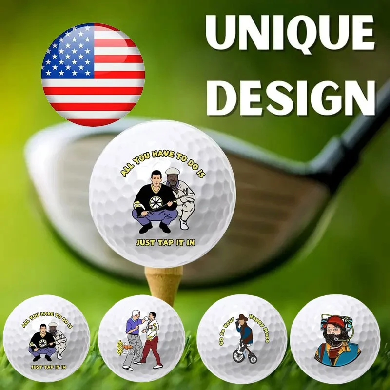 

Golf Balls 4pcs High Elasticity Long Distance Performance with Unique Fun Designs Premium Golf Sports Accessories for Training Practice Games and Perfect Christmas Gift for Golfers of All Levels