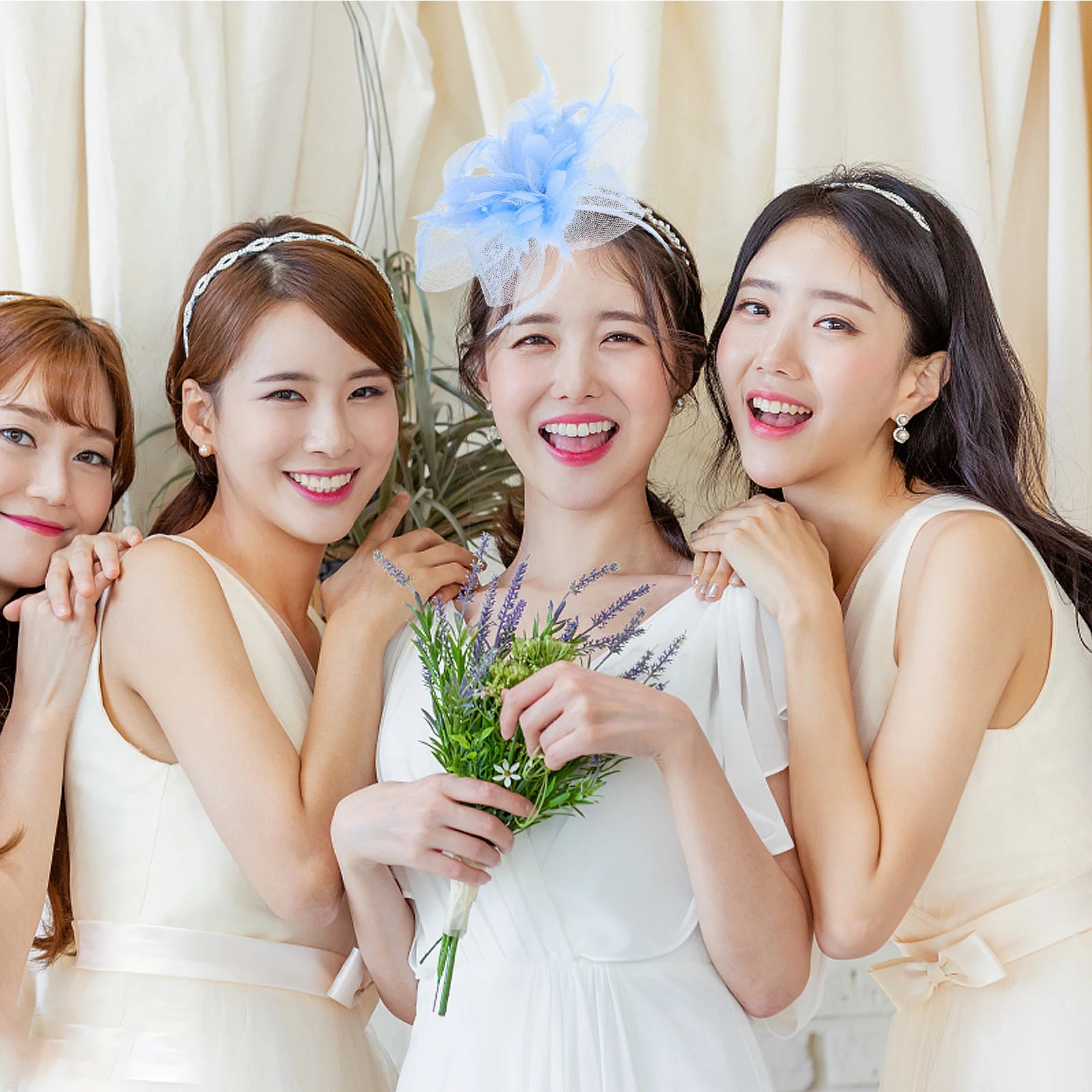 

Vintage Fascinator Headband Hair Clip Lightweight Net Veil Bridal Wedding Party Tea Event Women Headdress Accessory