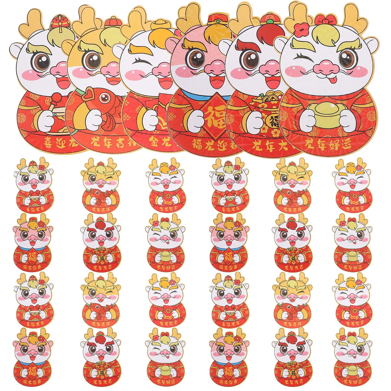 Red Envelopes 30 Pack Dragon Design Lucky Money Bags for Lunar New Year Festival Gifts and Celebrations