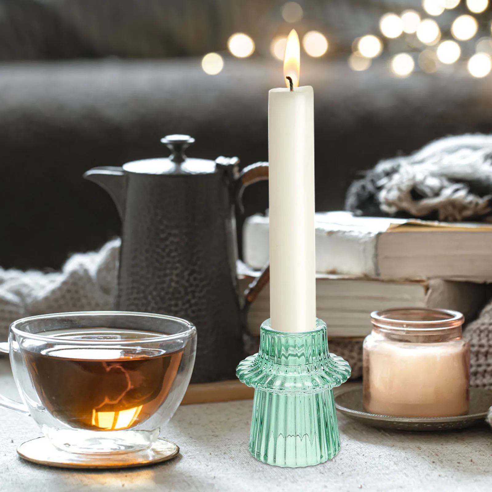 3Pcs Glass Candlesticks Holders Taper Stand Wedding Party Decoration Glass Candlestick Pillar Holder