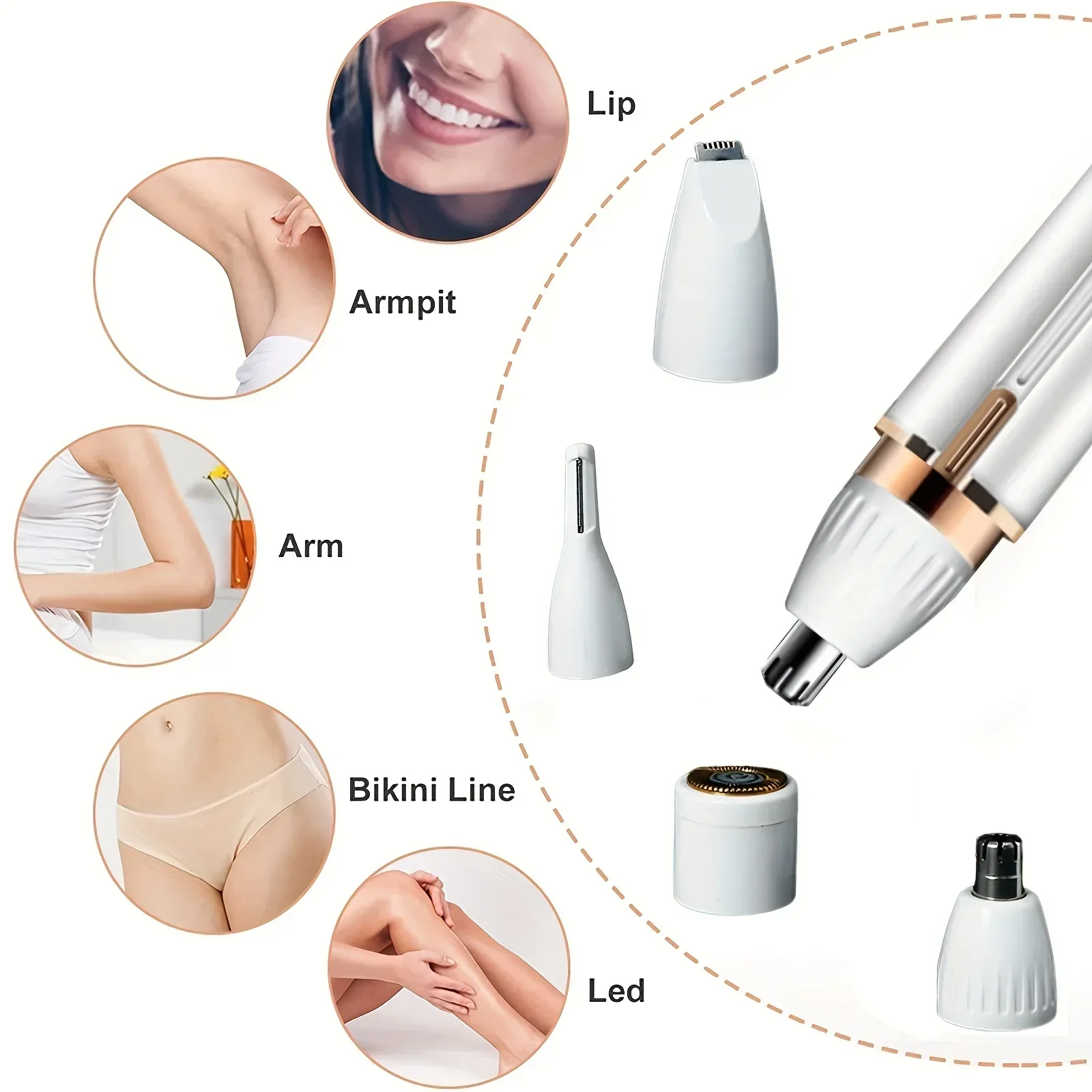 4-in-1 elektrisch scheerapparaat Scheerapparaat Lady Shaver Lichaamsontharing Epilator Pijnloos Draadloze trimmer Huidverzorgingshulpmiddelen Scheermes Geschenken Vrouwen