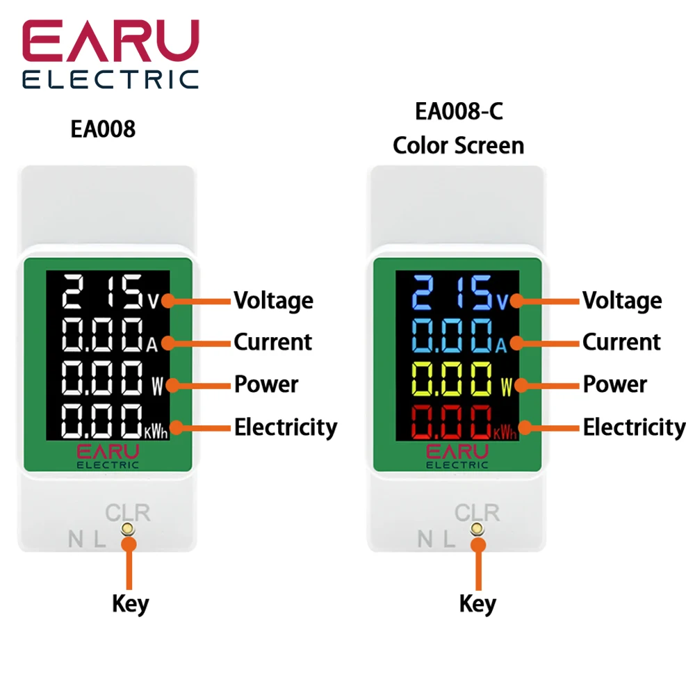 4IN1 Cyfrowy AC 110V 220V 100A Napięcie Prąd kWh Monitor energii elektrycznej Miernik VOLT AMP Woltomierz Aammeter Watomierz Szyna Din