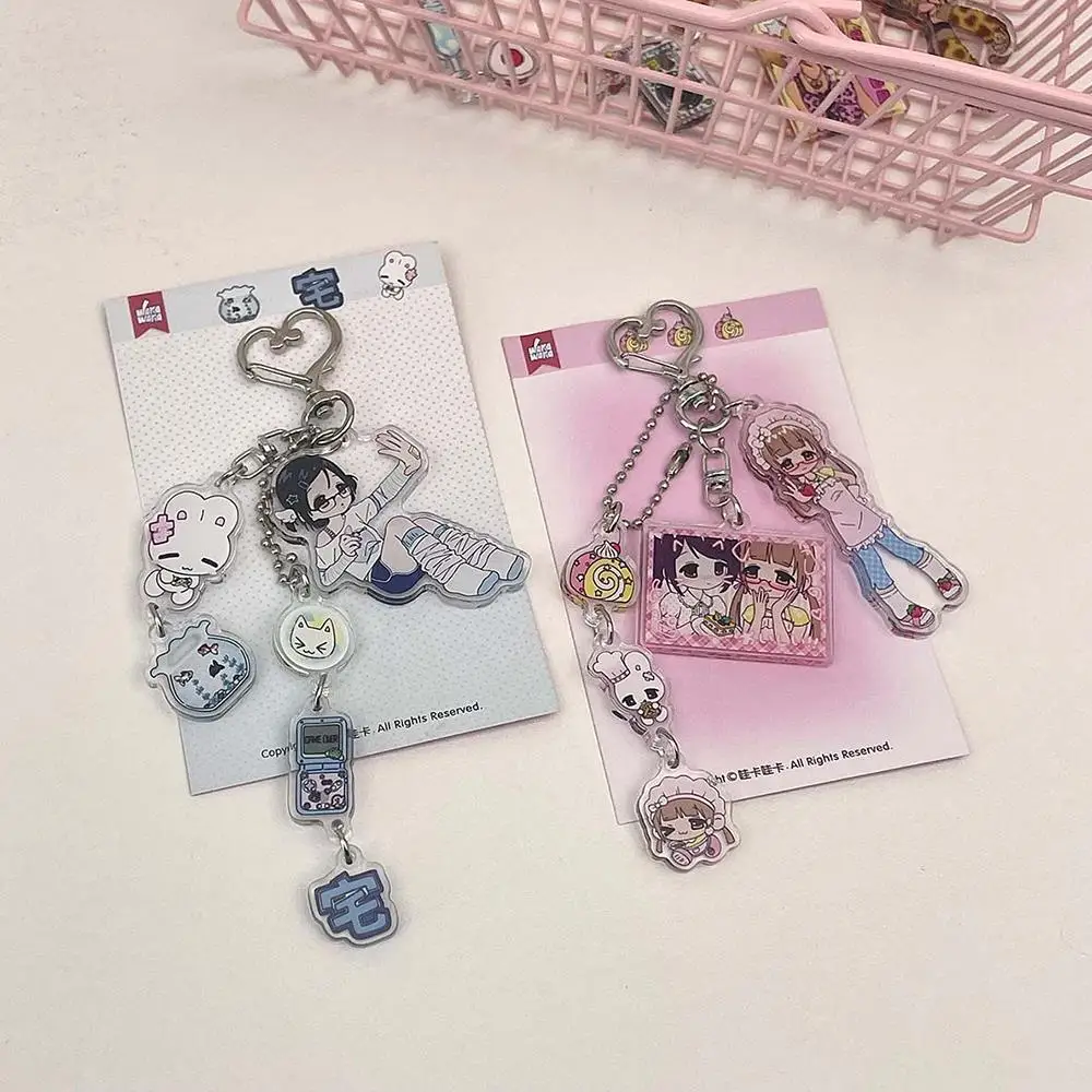 Y2K Acrylic Anime Character Keychain Phone Charm Lanyard Harajuku Japanese Cute Bag Pendant Students Backpack Decoration Gifts