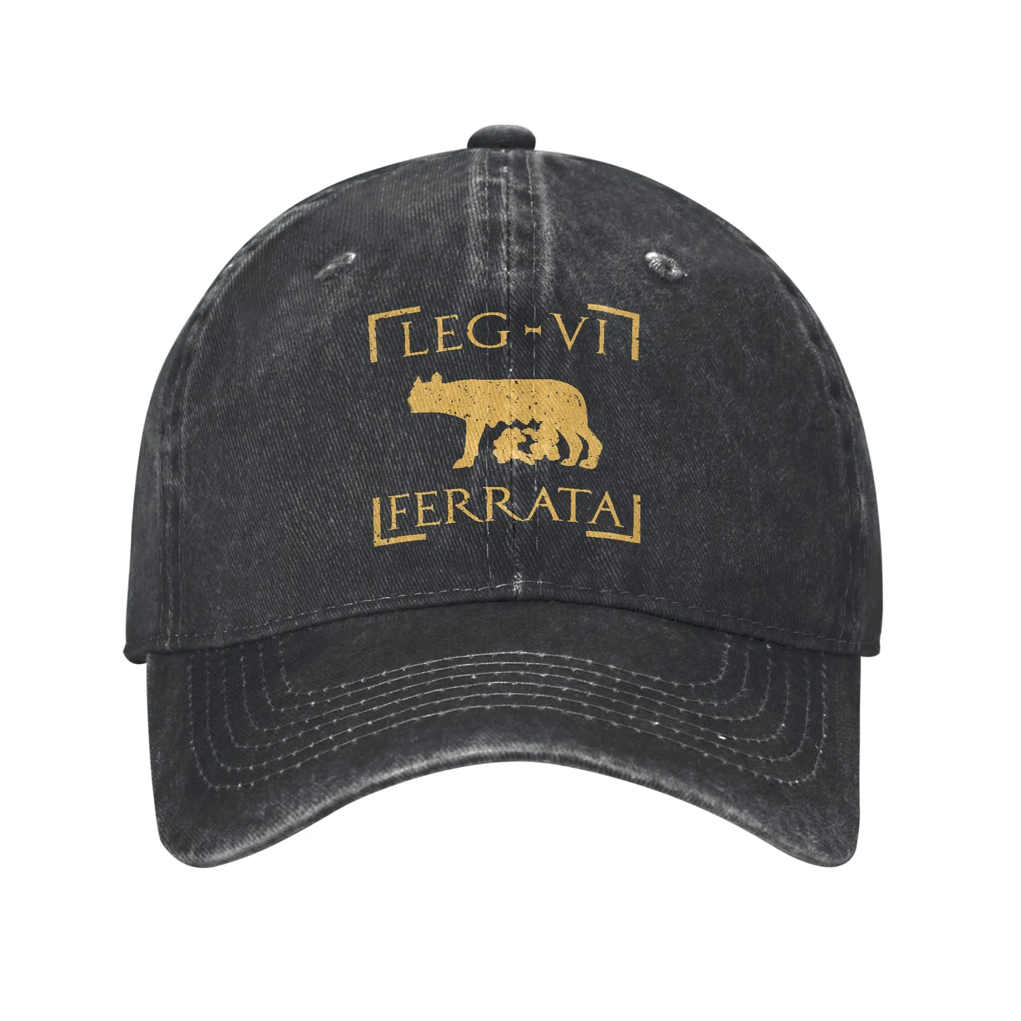 Legio VI Ferrata Lupa Romana Roman Legion Washed Baseball Cap  Street Style Sun Trucker Hat Summer Couple Camping Baseball Caps