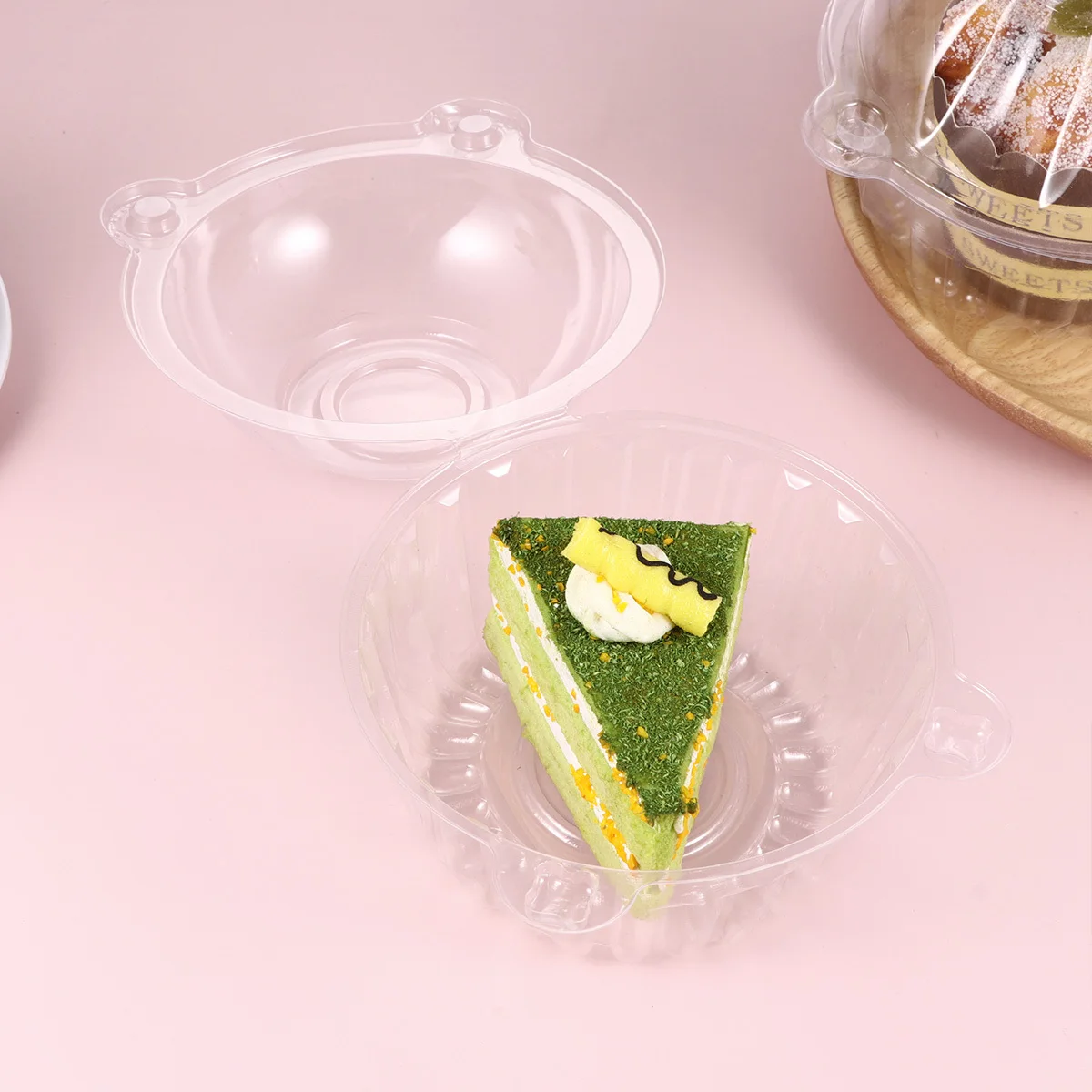 Owl Shape Plastic Cake Boxes Transparent Disposable Dome Lid Locking Design For Party Dessert Packaging Sushi Fruit