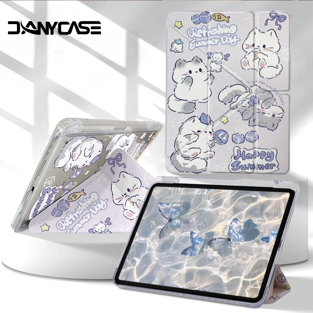 

2025 3+Y Fold New Tablet Case For iPad Pro 11 12.9 13 M2 M4 M3 Case 9.7 10.2 5th 6th 7/8/9 10th 11th mini 6 7 Air 3 4 5 6 Cover
