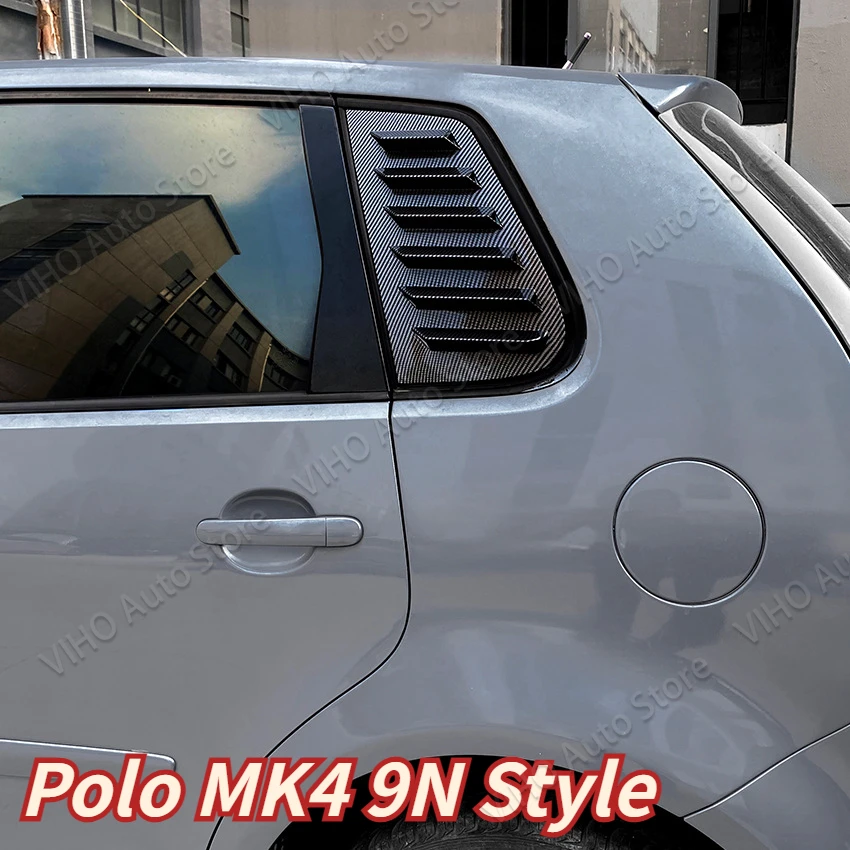 For VW Polo MK4 9N MK5 6R 6C Polo MK6 Rear Triangle Window Sunshade Car Side Window Spoiler Cover Trim Louver Body Kits Shades view 5