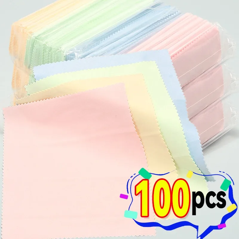 Paños para gafas de pulido de plata, paño de limpieza de joyería, toallitas suaves y limpias, eliminador de deslustre no tóxico, joyería, monedas, reloj, 10-100 Uds.