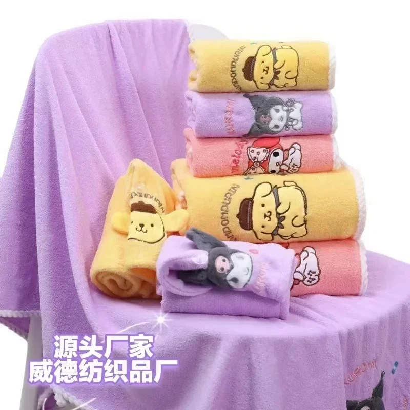 

Sanrio Kuromi Cinnamoroll Melody Bath Towels Home Absorbent Quick Drying Cute Facial Towel Blanket Soft Kawaii Children's Gifts