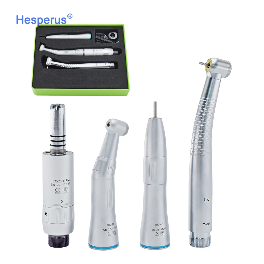 Best Den  tal Handpiece 5 Led Hihg speed And Low Speed Air Turbine Inner Water Handpiece Set Den  tal Handpiece Kit