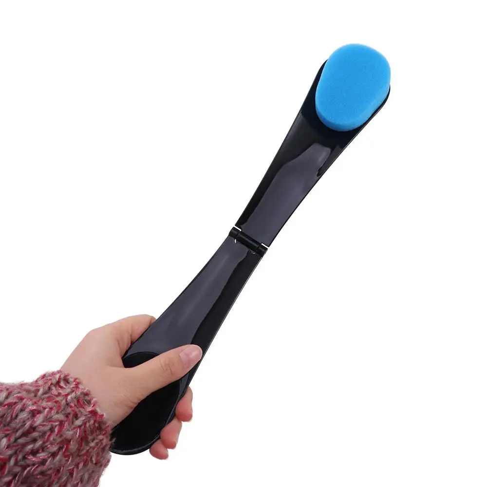 Easy To Use Foldable Sponge Back Applicator Long Handle Streak Free Bath Scrubber Reusable Portable Bathing Tool Skin Clean