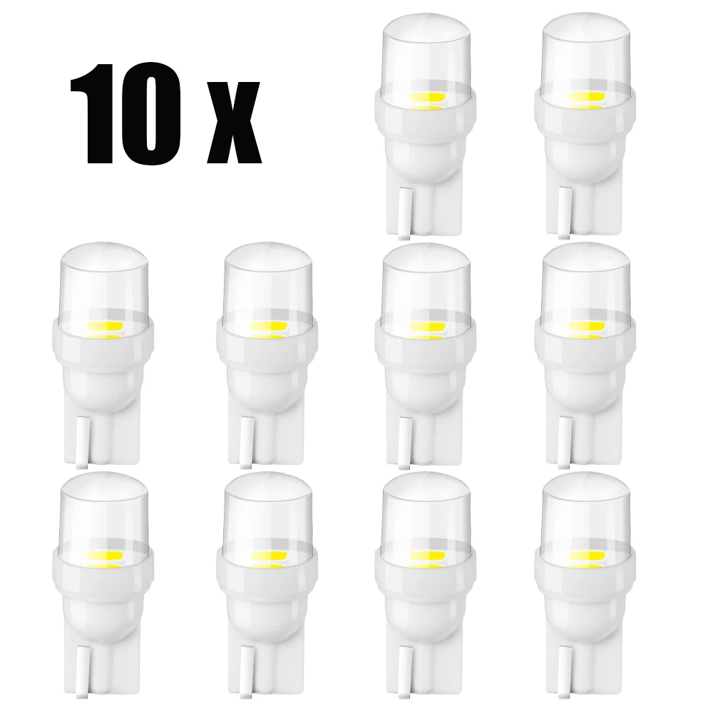 

10X New W5W LED T10 Car Lights LED Solid Silica Gel Bulbs 6000K White Auto License Plate Lamp Dome Read Light 12V