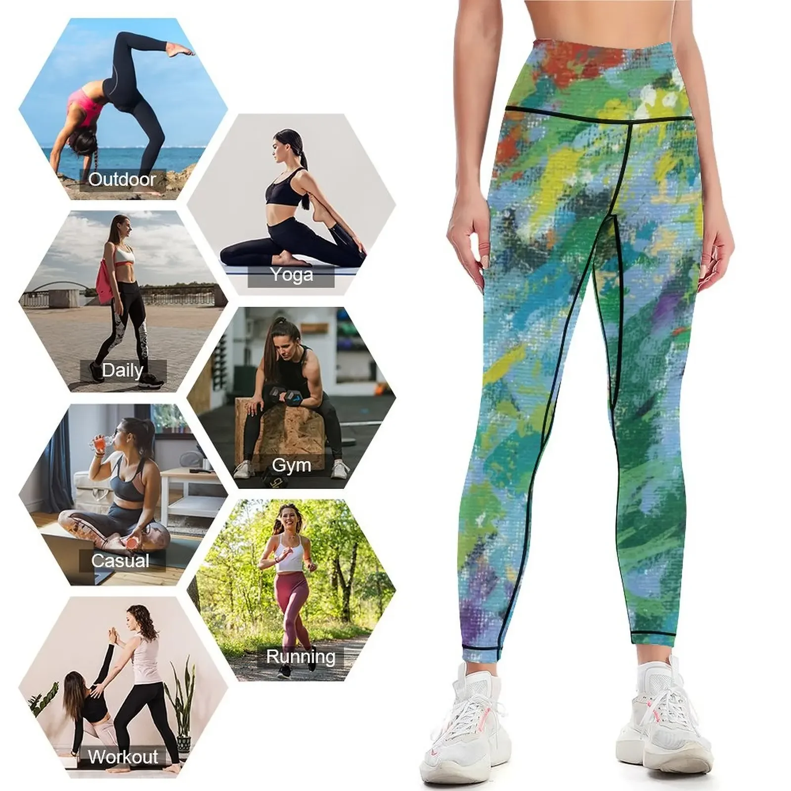 Win-Win-Win: Color Storm One Leggings السراويل الرياضية للسراويل الرياضية السراويل الرياضية امرأة ممارسة الملابس للنساء طماق #4