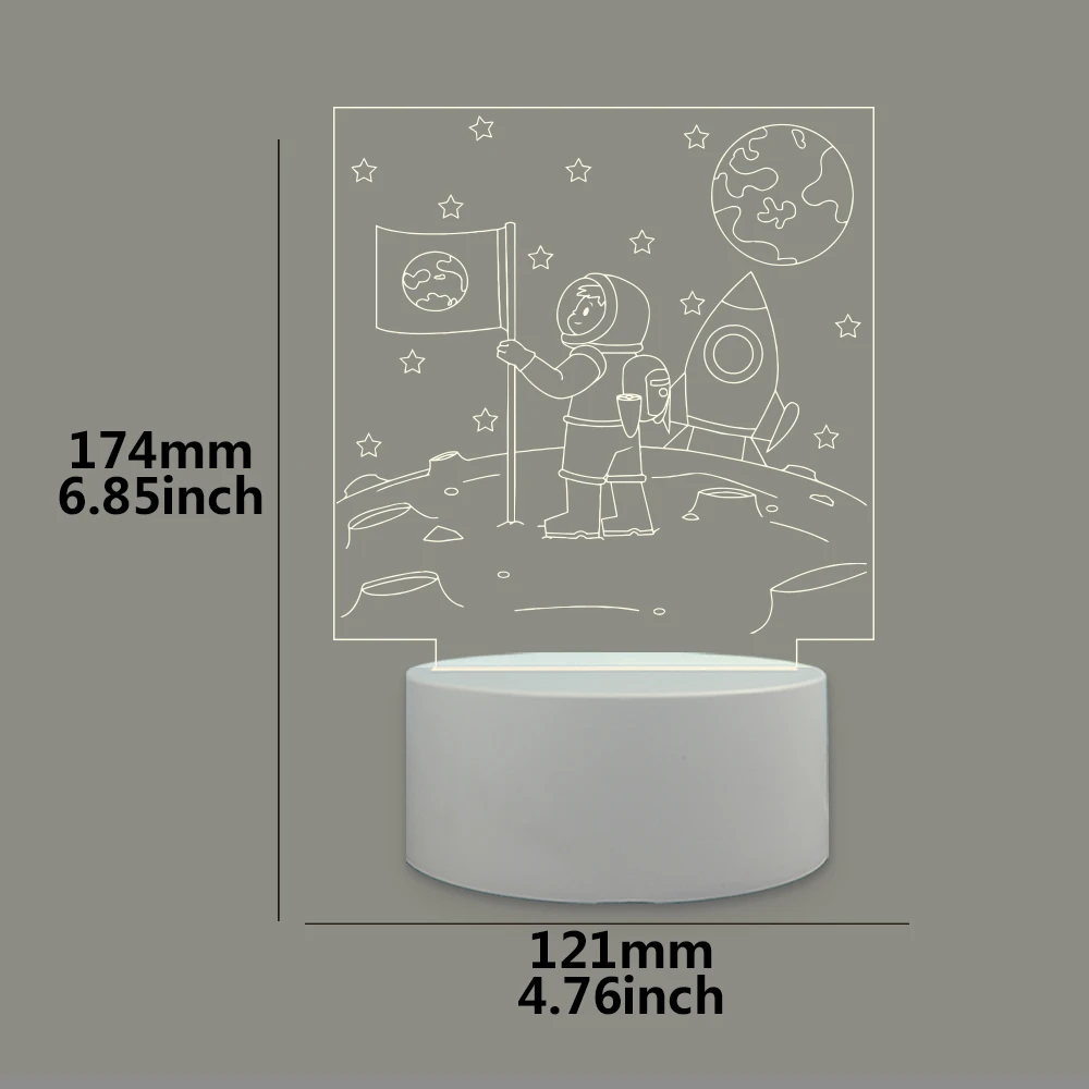 Astronauta 3D Night Light com Crack, Aniversário Presente