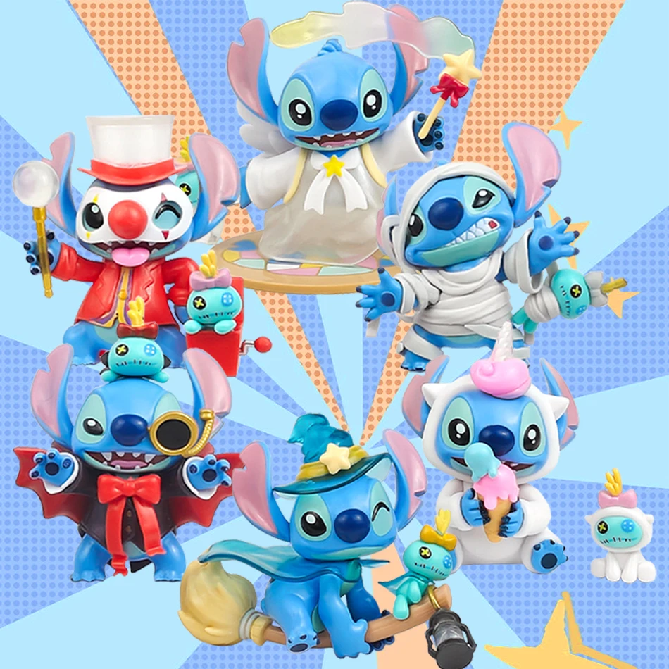 ฟิกเกอร์อนิเมะสติทช์ ซีรีส์ขายดี โมเดลการ์ตูนน่ารัก วัสดุ PVC ของตกแต่งโต๊ะ ของสะสม ของเล่นเด็ก