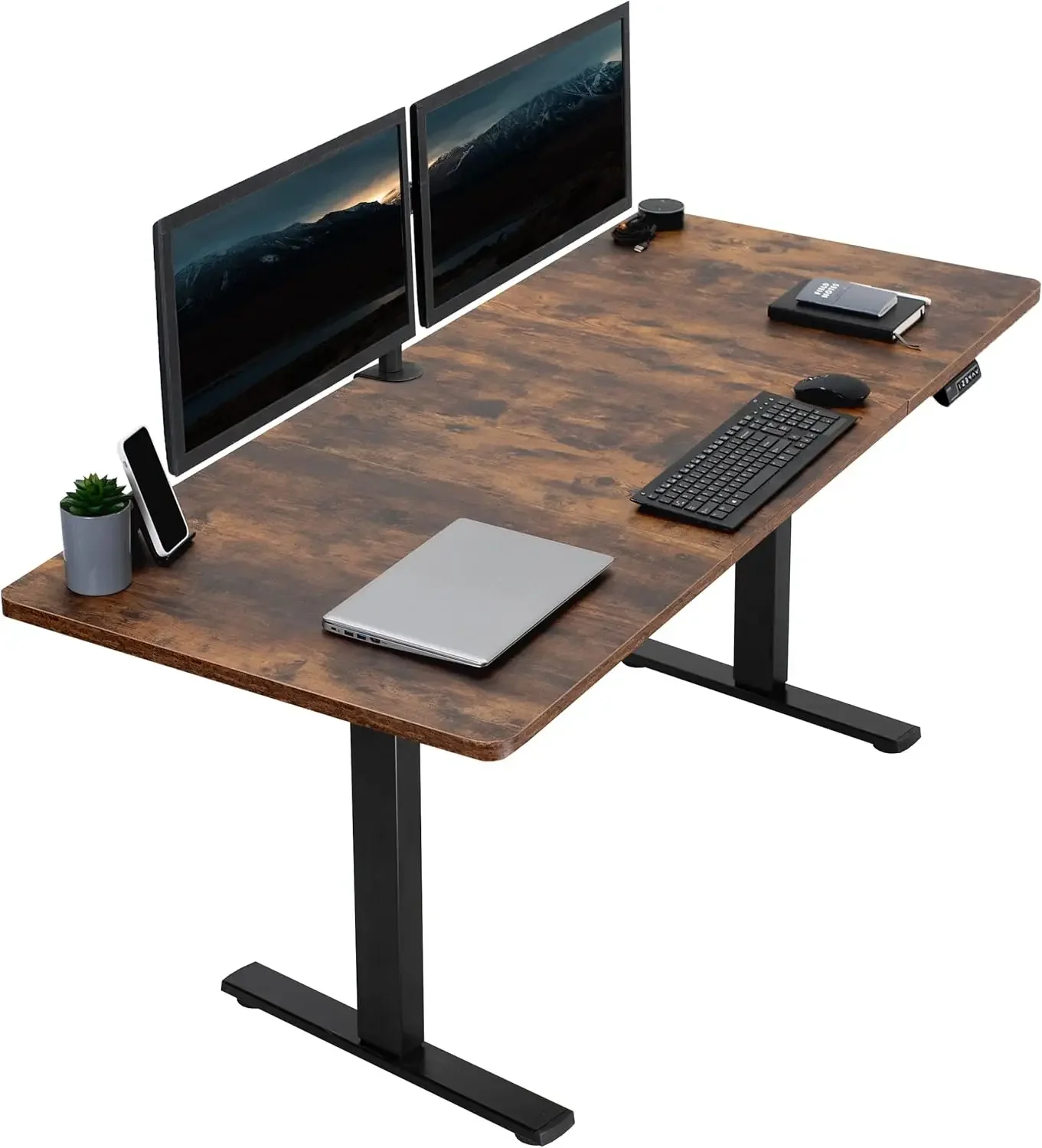 Electric 71 x 30 inch Rustic Standing Desk Workstation, Memory Controller Height Adjustment, 1B Series, DESK-KIT-1B7N