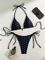 58043-043053.jpg Women Swimwear Bikini Set Polka Dot Triangle Tie Side Two Piece