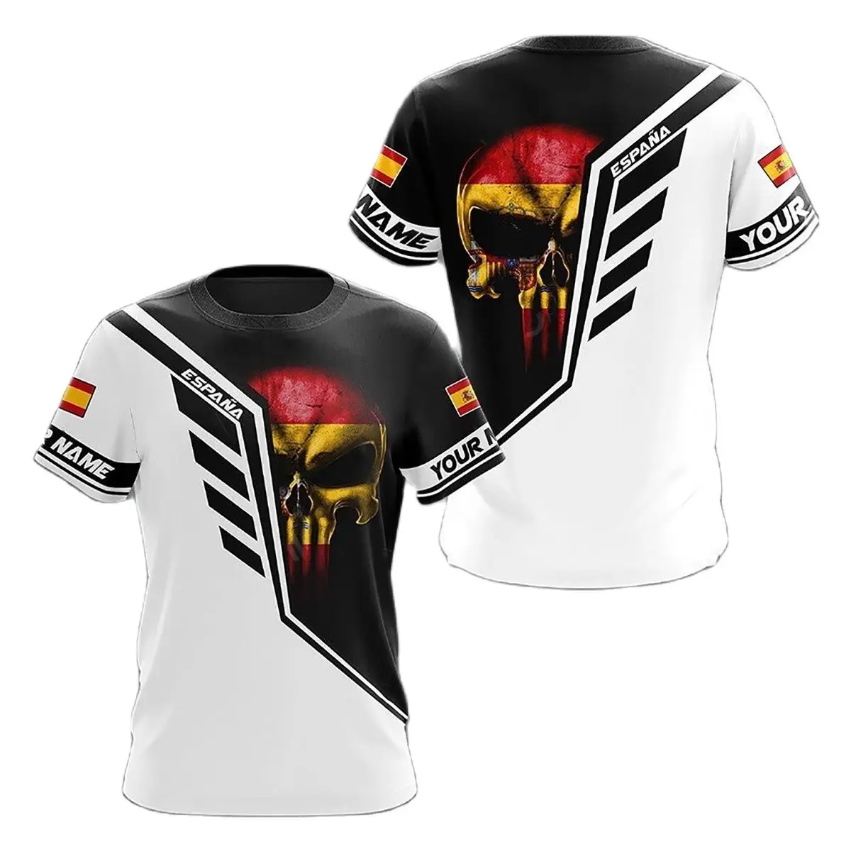 الاسبانية الوطنية شعار العلم طباعة ثلاثية الأبعاد تي شيرت رجالي الجولة الرقبة ملابس بأكمام قصيرة موضة ملابس رائعة حجم كبير فضفاض لملابس علوية جديدة