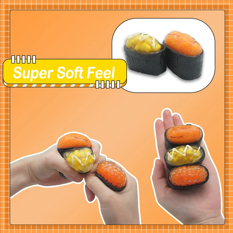 Simulation Sushi Squeeze Toys Funny Food Dolls TPR Decompression Rebound Gadgets Toys Children's Adults Stress Relief Venting