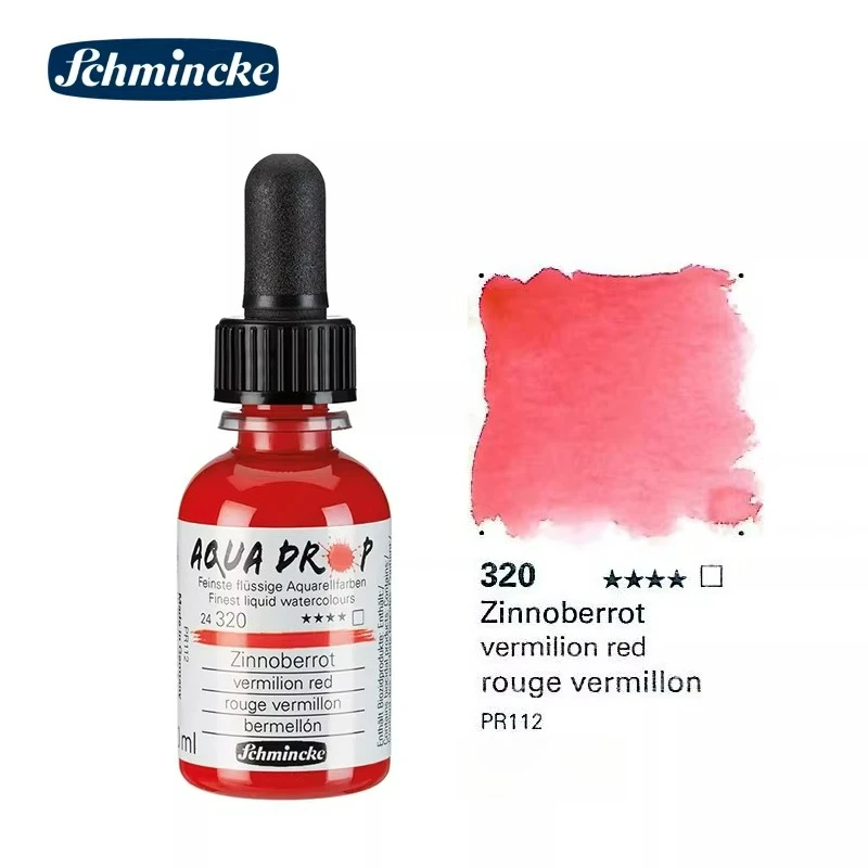Duitsland Schmincke-AQUA DROP, vloeibare aquarelverf op pigmentbasis, 30 ml pipetfles, voor aquarelverf, stedelijke schetsen, lichtbestendig - afbeelding 1