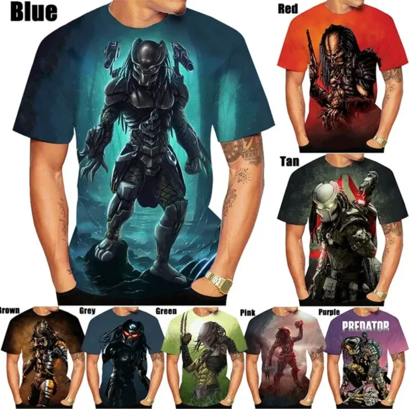 Hot Sale Predator 3D Print T-shirt for Kids Summer Fashion Men Clothing Casual Oversized T Shirt Harajuku Streetwear Tops Tees