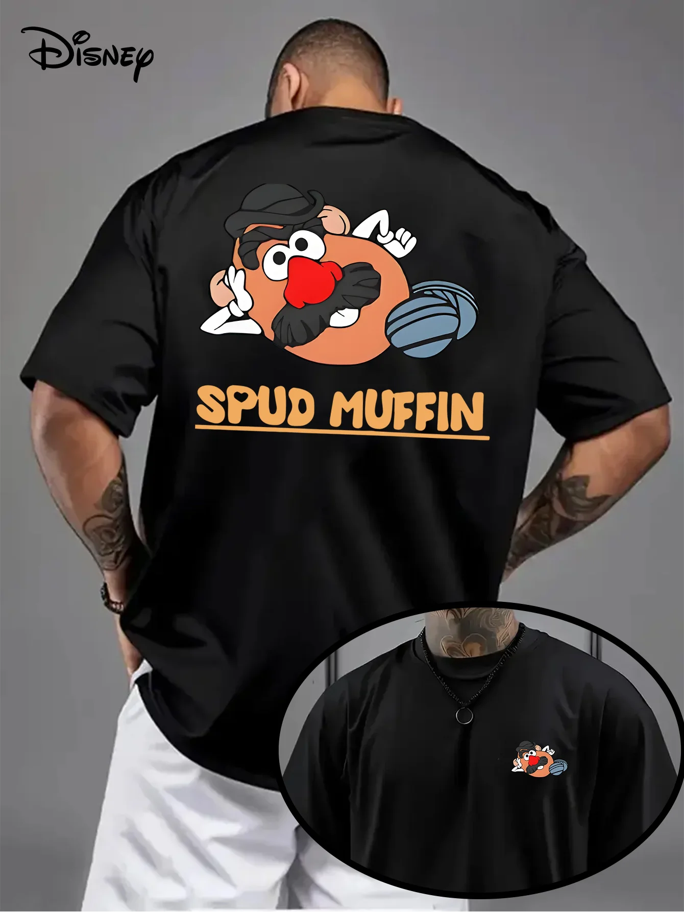 قصة لعبة ديزني الصيفية للرجال السيد. تي شيرت البطاطس للترفيه اليومي والأنشطة المخصصة للجنسين من القطن بأكمام قصيرة كبيرة الحجم
