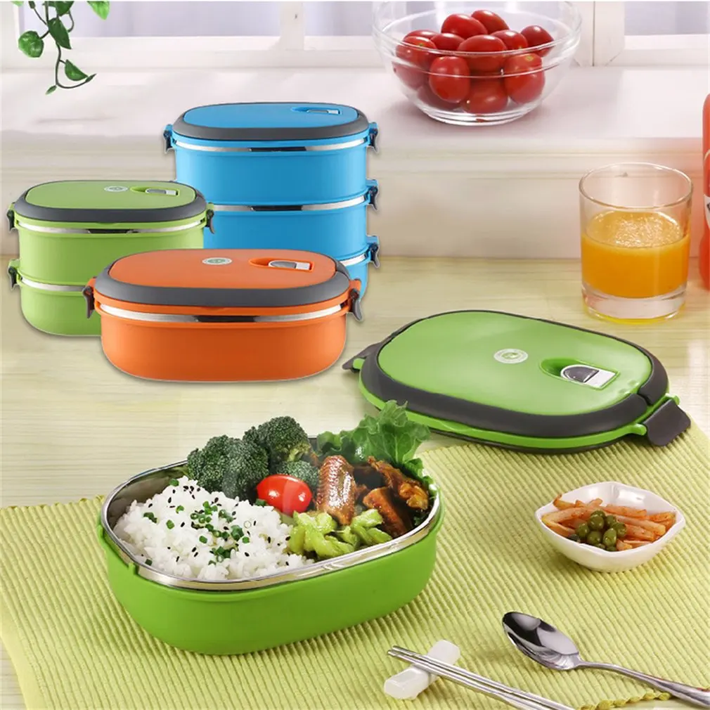 Stainless Steel Square Lunch Box Sealed Insulation Bento Box Lunch Box Canteen Large Capacity Lunch Box Portable Thermal Box