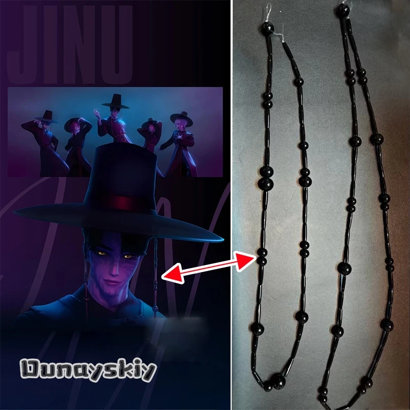 Sajaboy Jinu-uniforme de escenario para Cosplay, sombrero, cadena, accesorios, guapo, vampiro, Kpop, demonio, ídolo, disfraz, accesorios