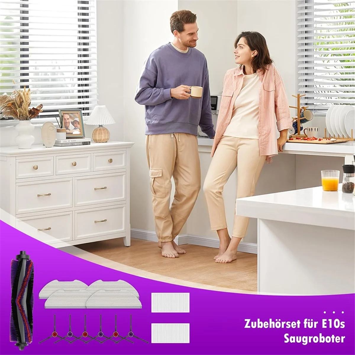 T27C For Eureka E10s Robot Vacuum Cleaner Main Side Brush Hepa Filter Mop Cloth Replacement Parts Accessories